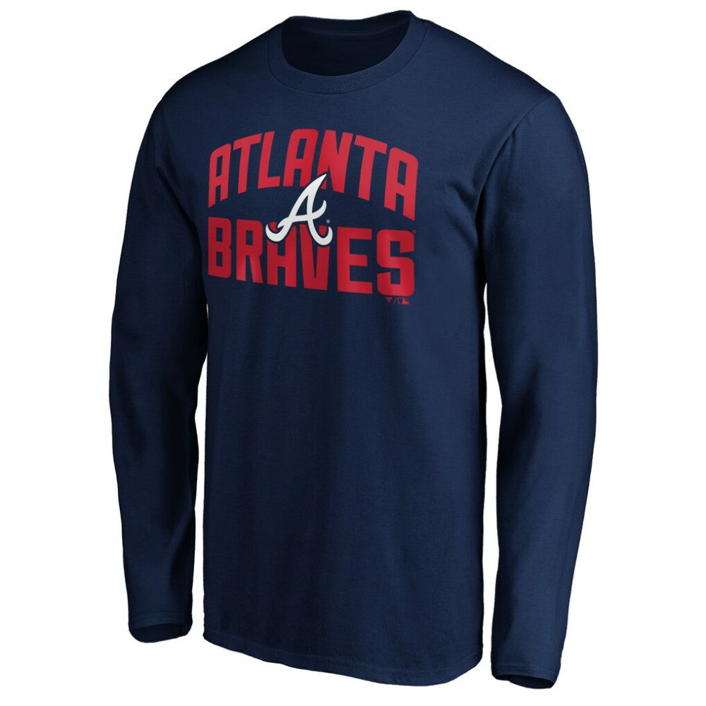 Atlanta Braves Father's Day #1 Dad Long Sleeve T-Shirt - Navy T-shirts