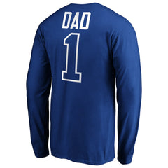 Chicago Cubs Father's Day #1 Dad Long Sleeve T-Shirt - Royal T-shirts