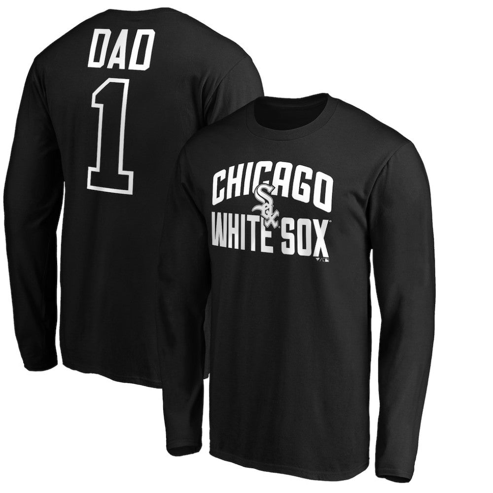 Chicago White Sox Father's Day #1 Dad Long Sleeve T-Shirt - Black T-shirts