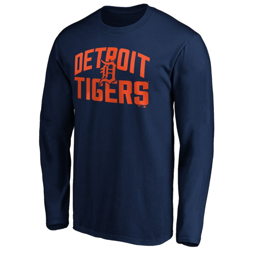 Detroit Tigers Father's Day #1 Dad Long Sleeve T-Shirt - Navy T-shirts