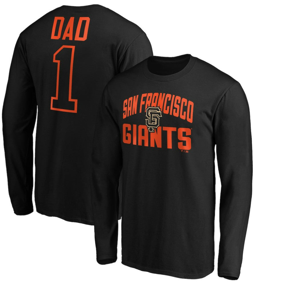 San Francisco Giants Father's Day #1 Dad Long Sleeve T-Shirt - Black T-shirts