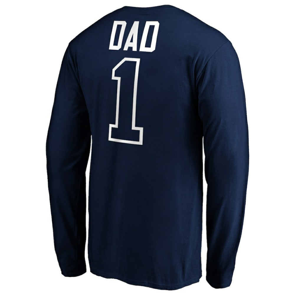 Seattle Mariners Father's Day #1 Dad Long Sleeve T-Shirt - Navy T-shirts