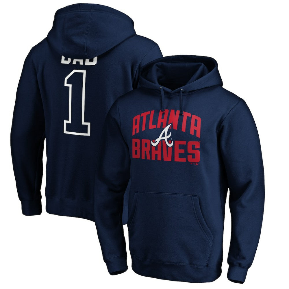 Atlanta Braves Father's Day #1 Dad Pullover Hoodie - Navy Hoodies
