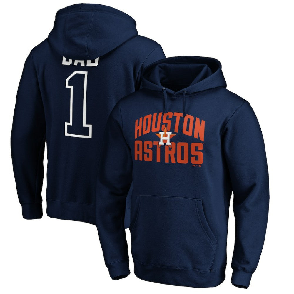 Houston Astros Father's Day #1 Dad Pullover Hoodie - Navy Hoodies