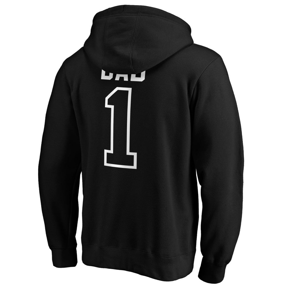 Miami Marlins Father's Day #1 Dad Pullover Hoodie - Black Hoodies