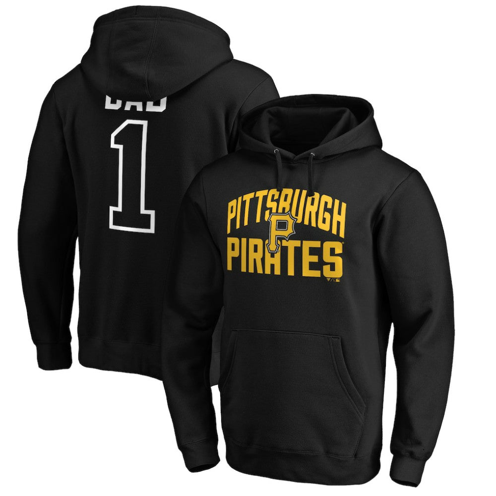 Pittsburgh Pirates Father's Day #1 Dad Pullover Hoodie - Black Hoodies