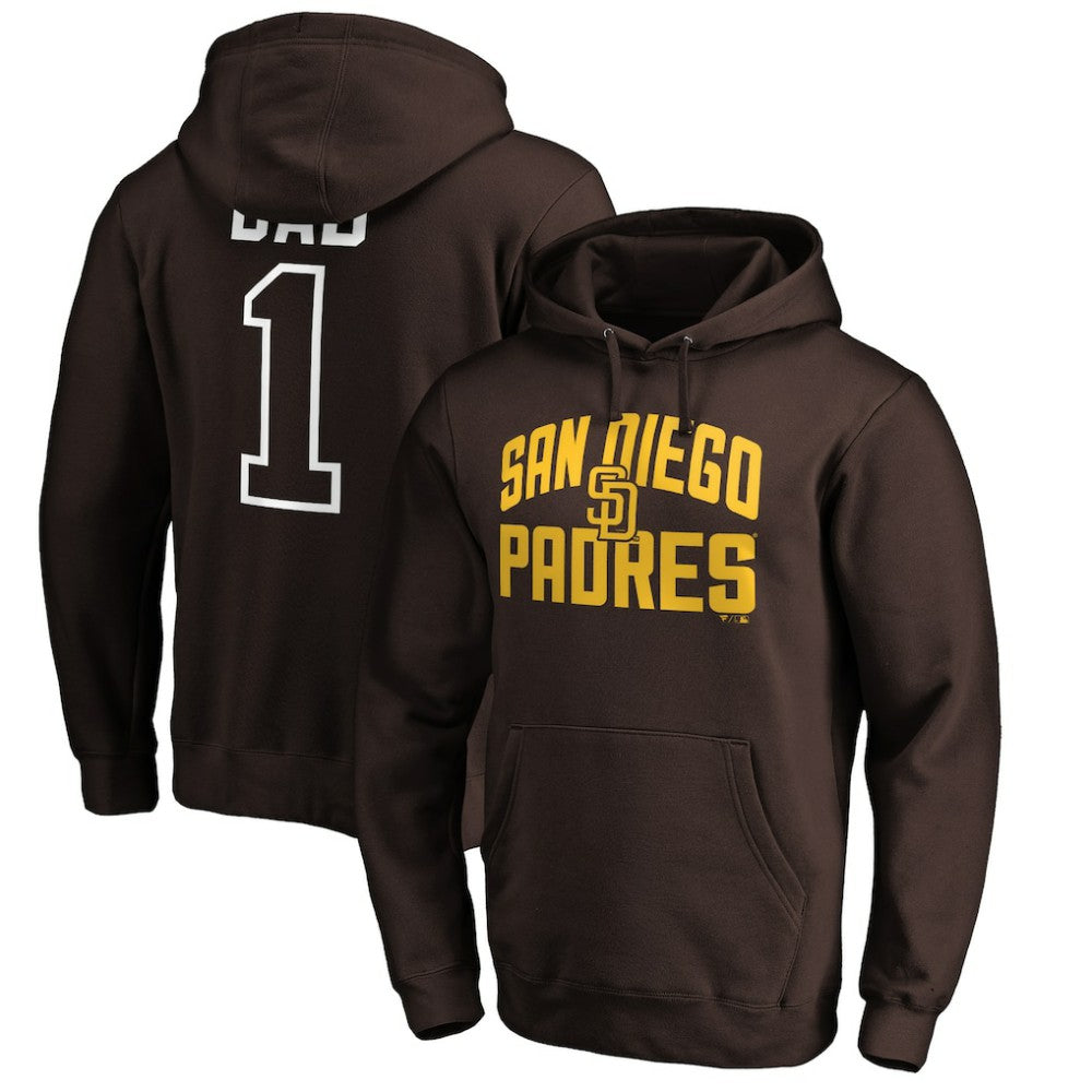 San Diego Padres Father's Day #1 Dad Pullover Hoodie - Brown Hoodies