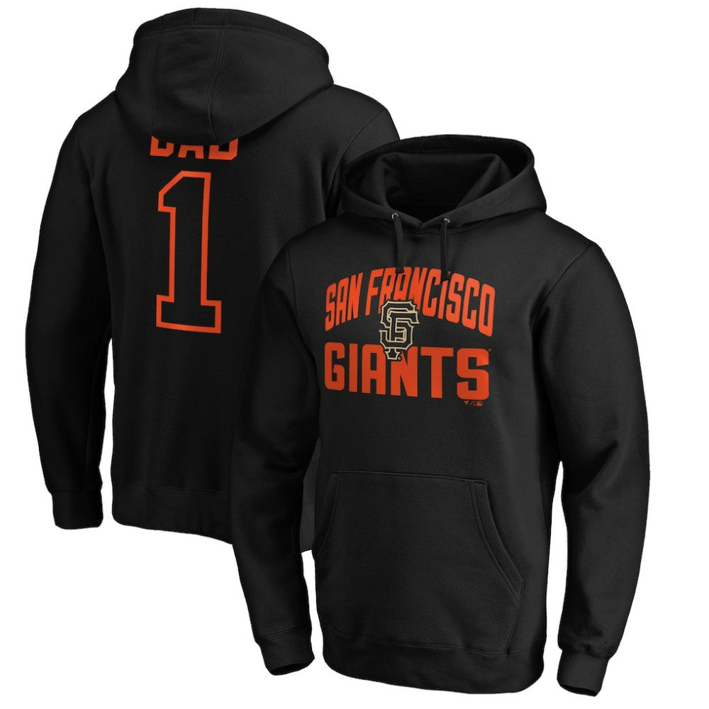 San Francisco Giants Father's Day #1 Dad Pullover Hoodie - Black Hoodies