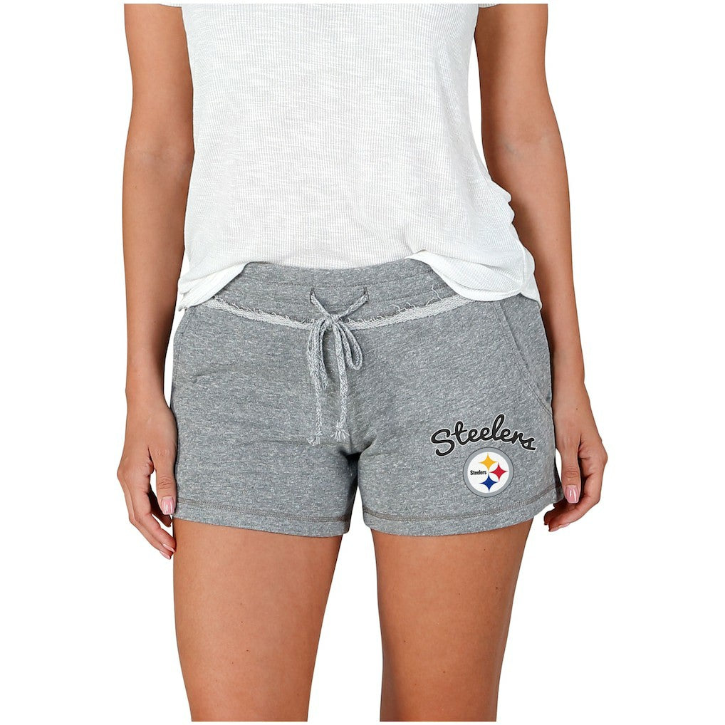 Pittsburgh Steelers Concepts Sport Women's Mainstream Terry Shorts Gray