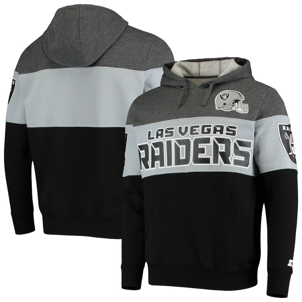 Las Vegas Raiders Starter Extreme Fireballer Pullover Hoodie Heathered Gray/Silver