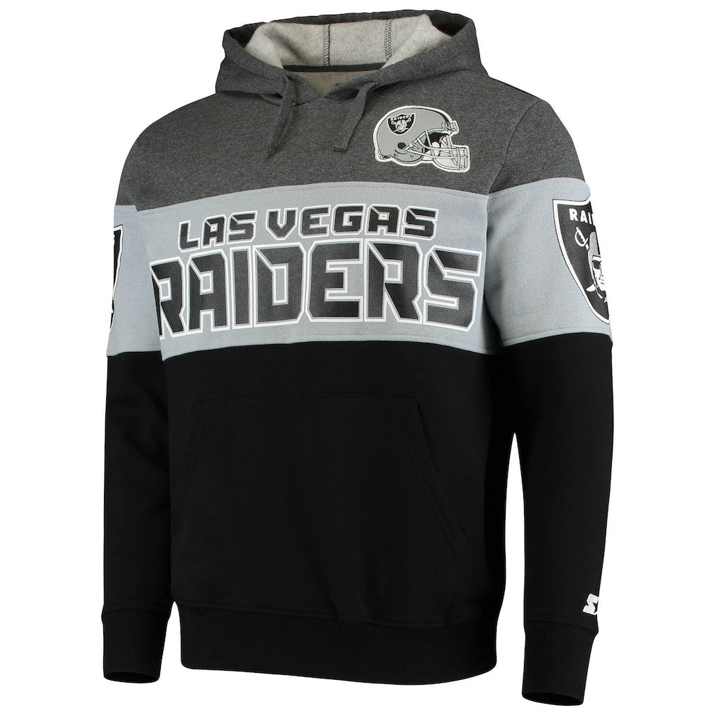 Las Vegas Raiders Starter Extreme Fireballer Pullover Hoodie Heathered Gray/Silver