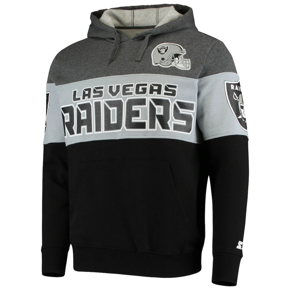 Las Vegas Raiders Starter Extreme Fireballer Pullover Hoodie Heathered Gray/Silver