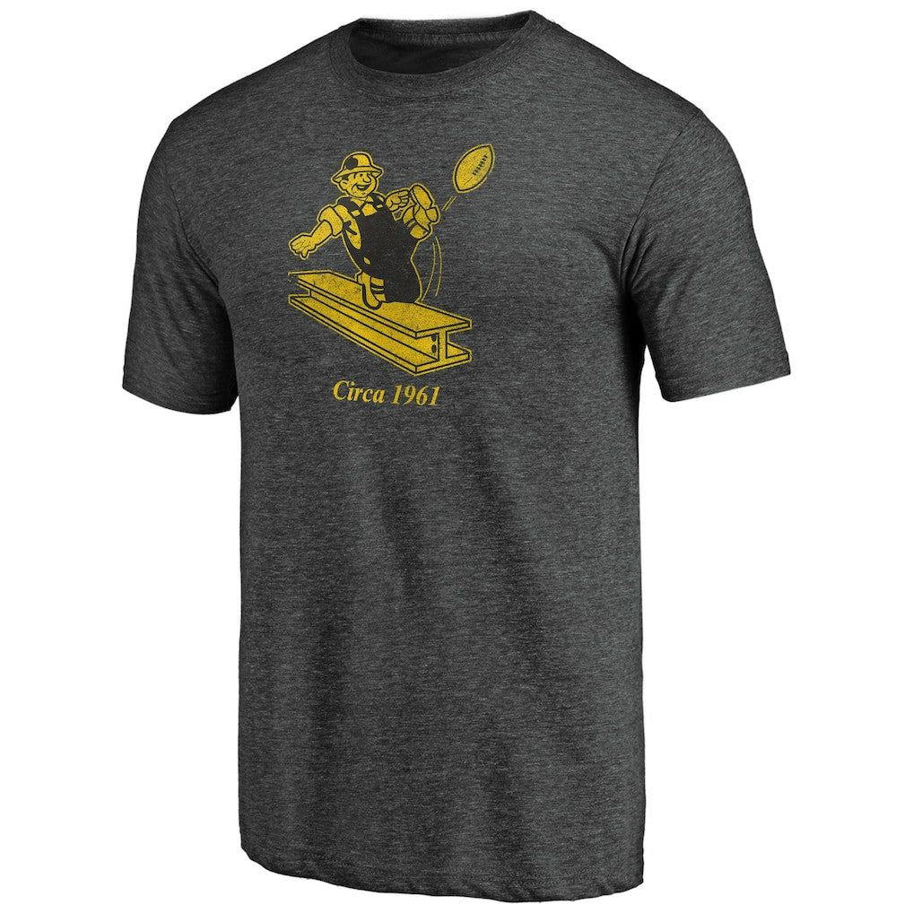 Pittsburgh Steelers #1 Dad Team Logo T-Shirt Charcoal