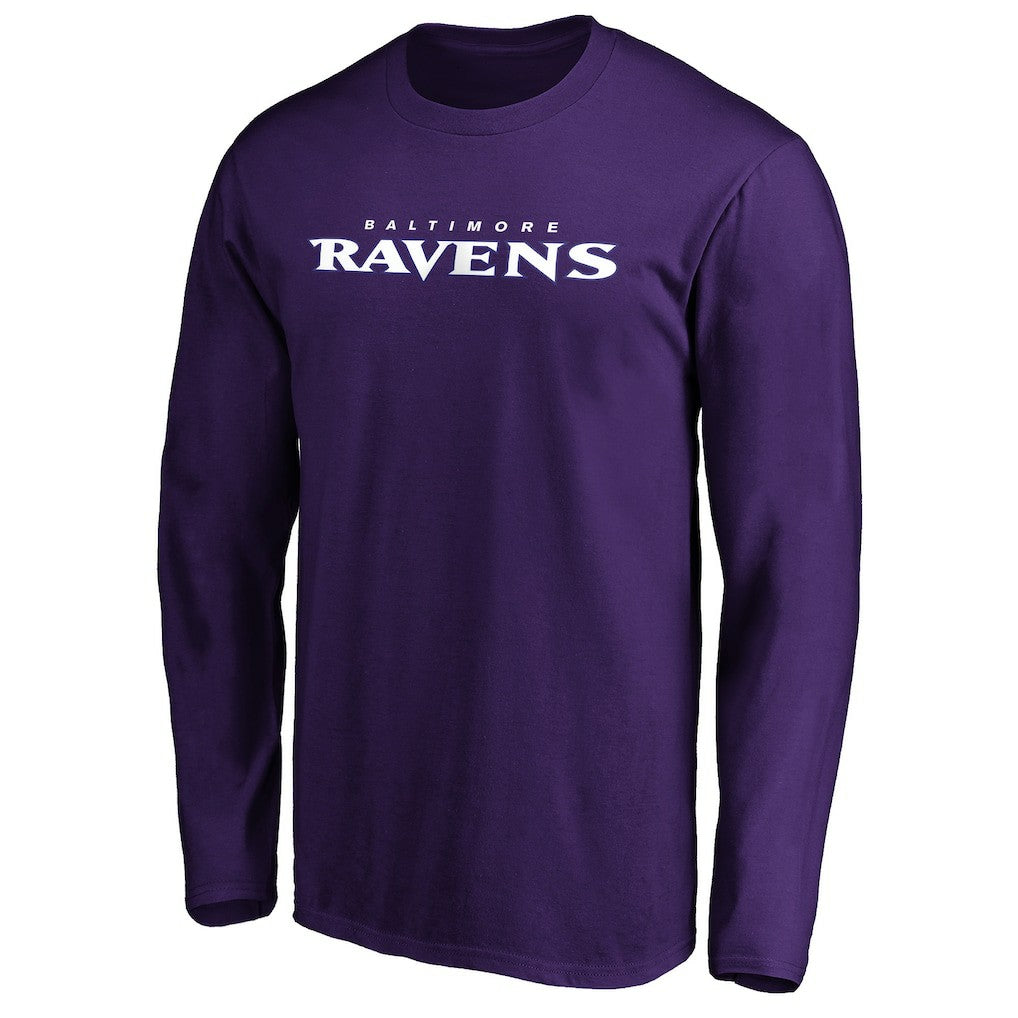 Baltimore Ravens #1 Dad Long Sleeve Team Logo T-Shirt Purple