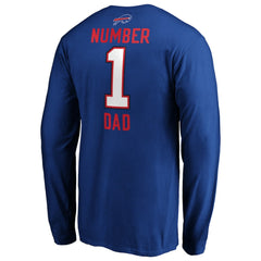 Buffalo Bills #1 Dad Long Sleeve Team Logo T-Shirt Royal