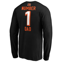 Cincinnati Bengals #1 Dad Long Sleeve Team Logo T-Shirt Black