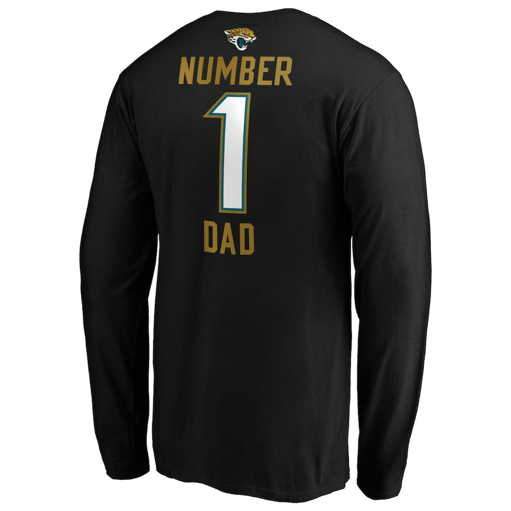 Jacksonville Jaguars #1 Dad Long Sleeve Team Logo T-Shirt Black