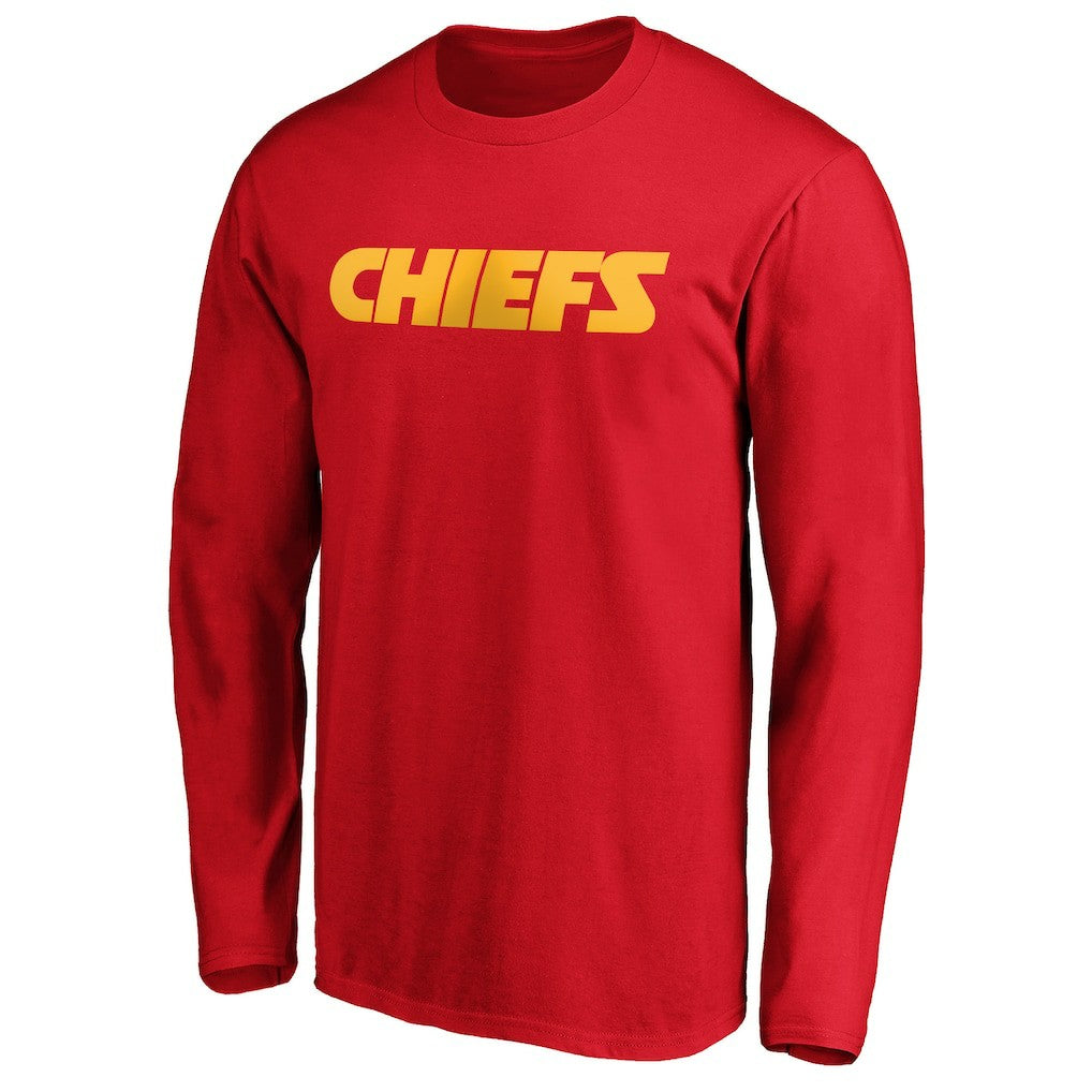 Kansas City Chiefs #1 Dad Long Sleeve Team Logo T-Shirt Red