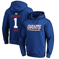 New York Giants #1 Dad Pullover Hoodie Royal