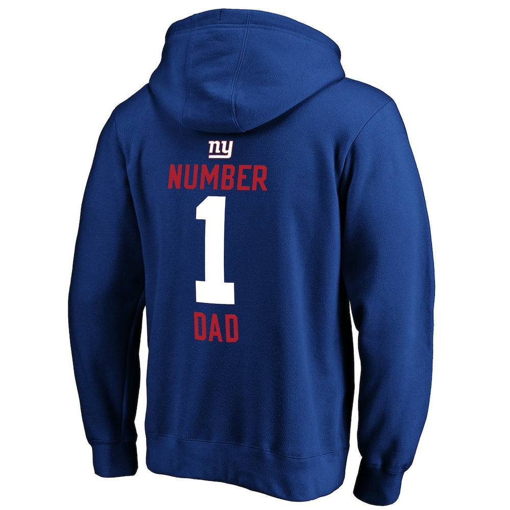 New York Giants #1 Dad Pullover Hoodie Royal