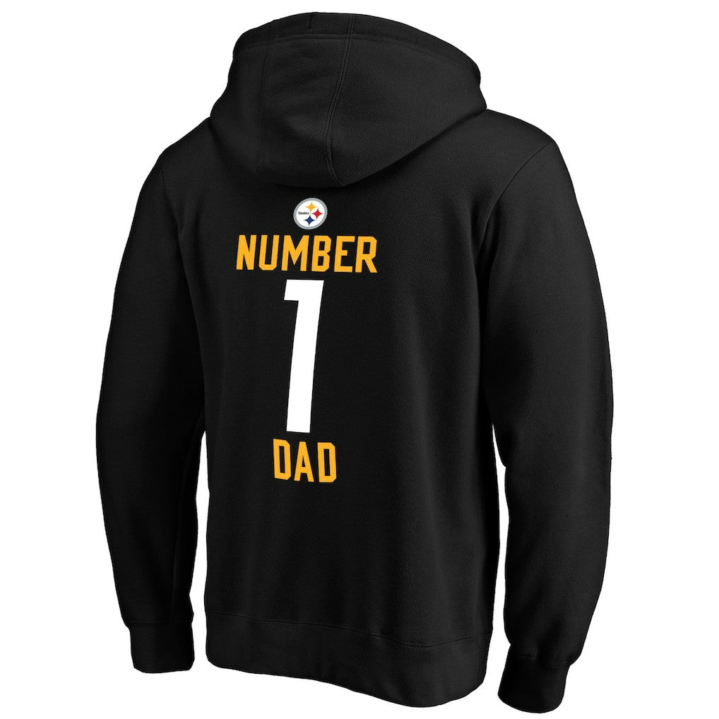 Pittsburgh Steelers #1 Dad Pullover Hoodie Black