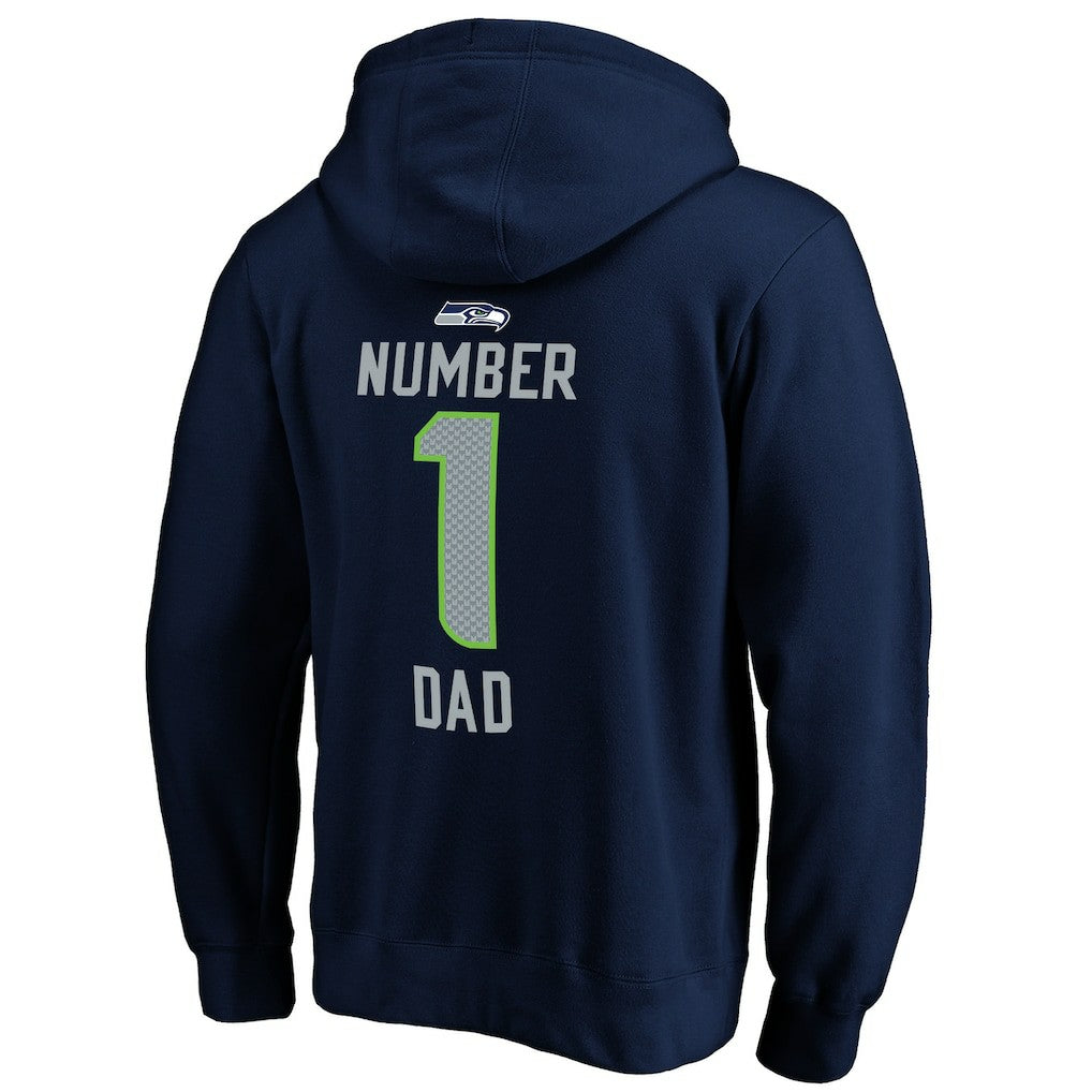 Seattle Seahawks #1 Dad Pullover Hoodie Navy