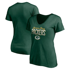Green Bay Packers Women's Nostalgia V-Neck T-Shirt Green