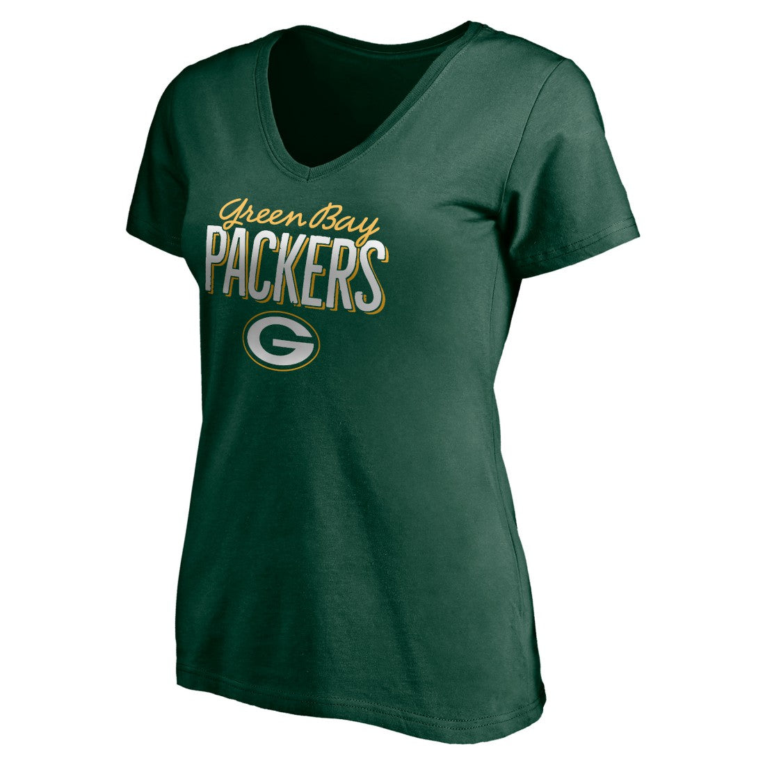 Green Bay Packers Women's Nostalgia V-Neck T-Shirt Green
