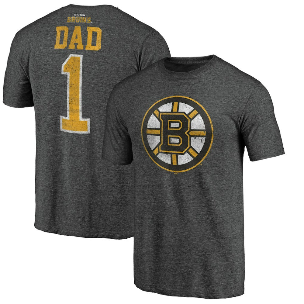 NHL Boston Bruins Greatest Dad Tri-Blend T-Shirt - Charcoal