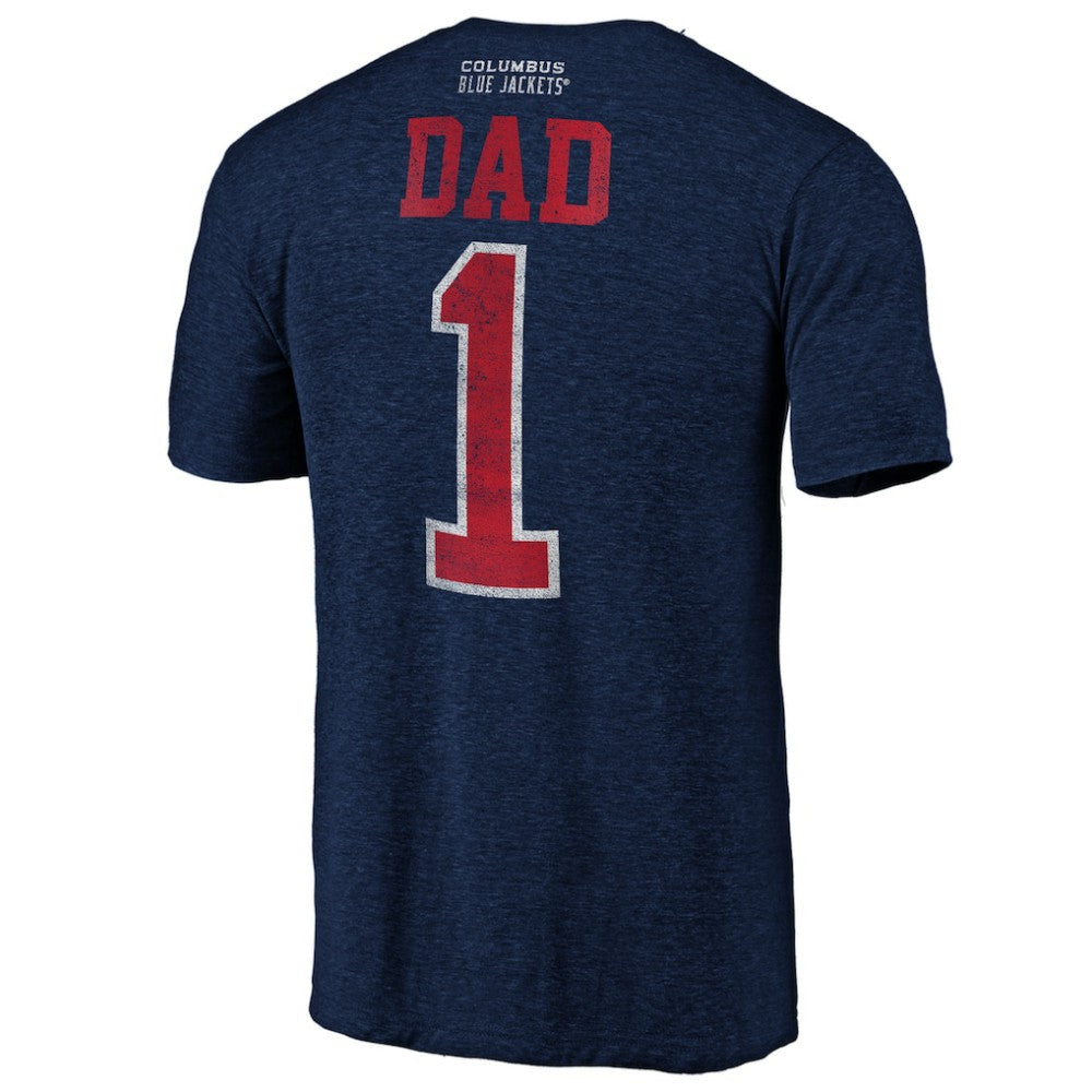 NHL Columbus Blue Jackets Greatest Dad Tri-Blend T-Shirt - Navy