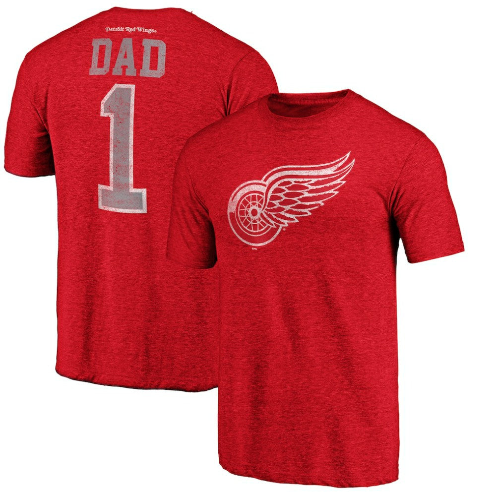 NHL Detroit Red Wings Greatest Dad Tri-Blend T-Shirt - Red