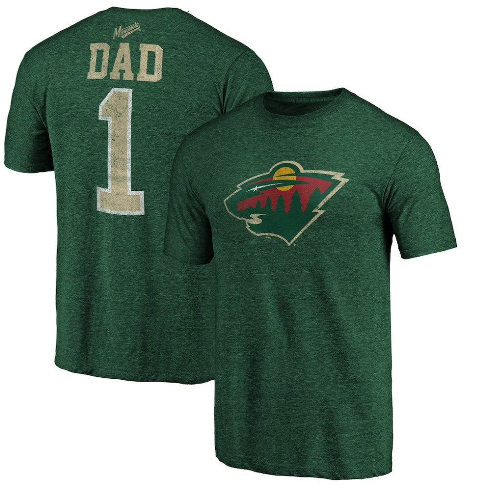NHL Minnesota Wild Greatest Dad Tri-Blend T-Shirt - Green