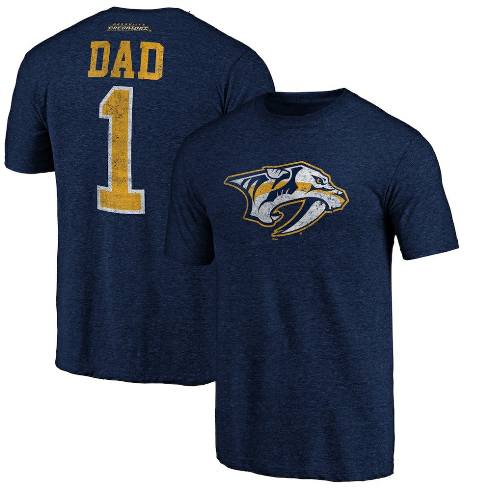 NHL Nashville Predators Greatest Dad Tri-Blend T-Shirt - Navy