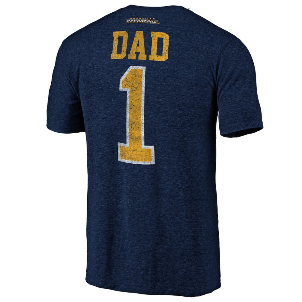 NHL Nashville Predators Greatest Dad Tri-Blend T-Shirt - Navy