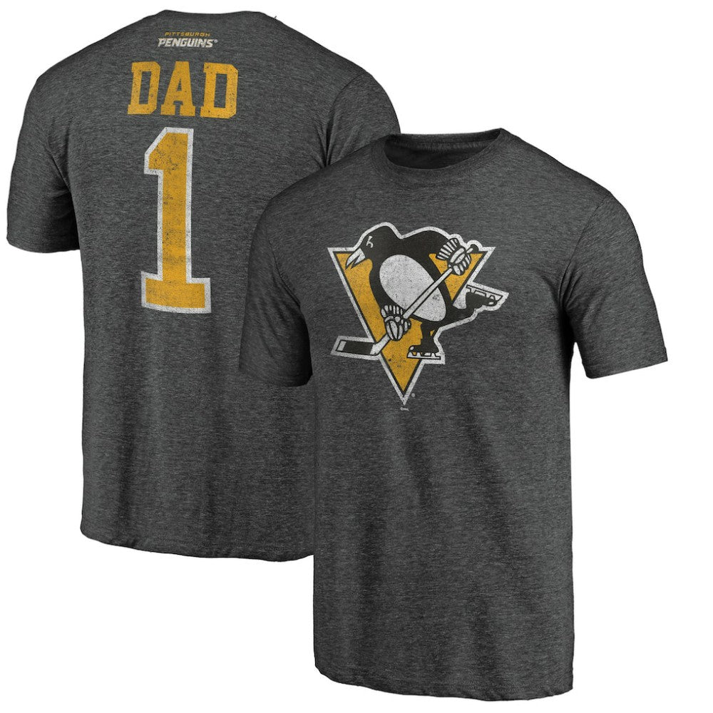 NHL Pittsburgh Penguins Greatest Dad Tri-Blend T-Shirt - Charcoal