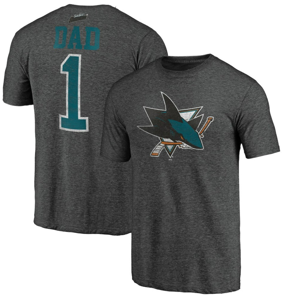 NHL San Jose Sharks Greatest Dad Tri-Blend T-Shirt - Charcoal