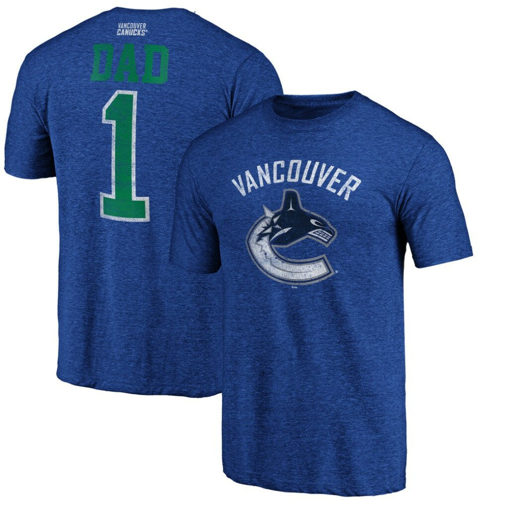 NHL Vancouver Canucks Greatest Dad Tri-Blend T-Shirt - Blue