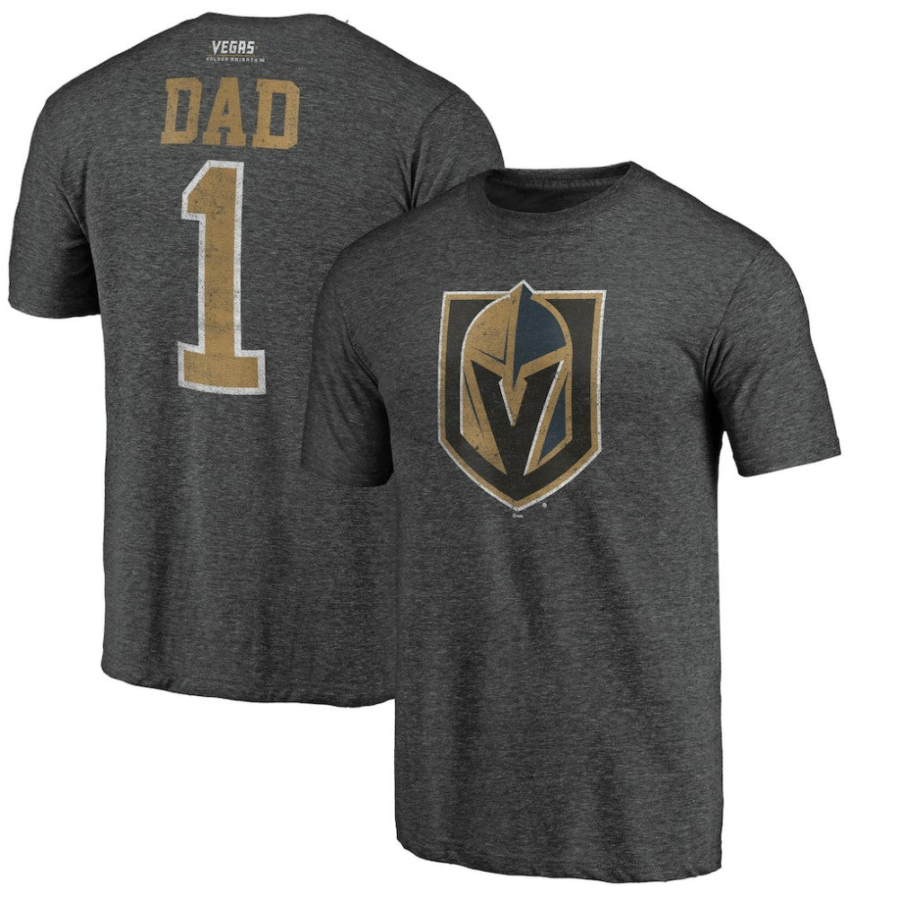 NHL Vegas Golden Knights Greatest Dad Tri-Blend T-Shirt - Charcoal