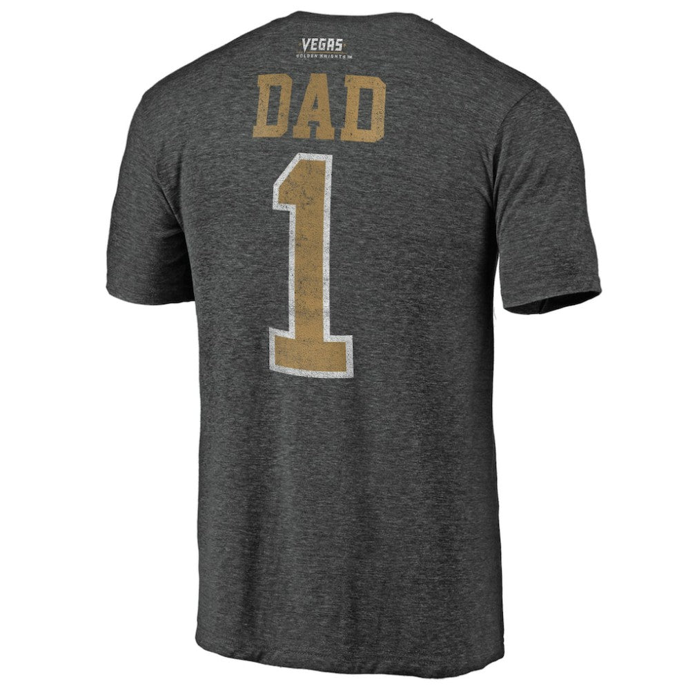 NHL Vegas Golden Knights Greatest Dad Tri-Blend T-Shirt - Charcoal