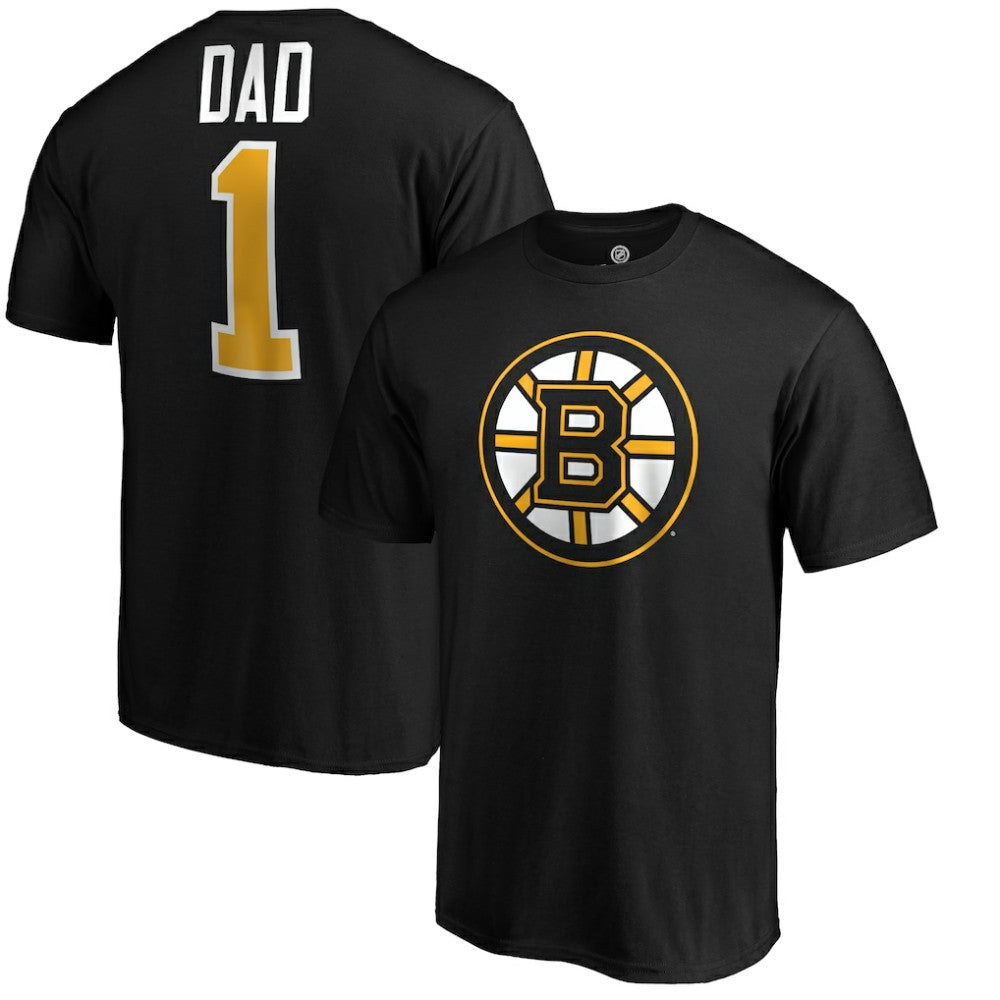 NHL Boston Bruins #1 Dad Logo T-Shirt - Black