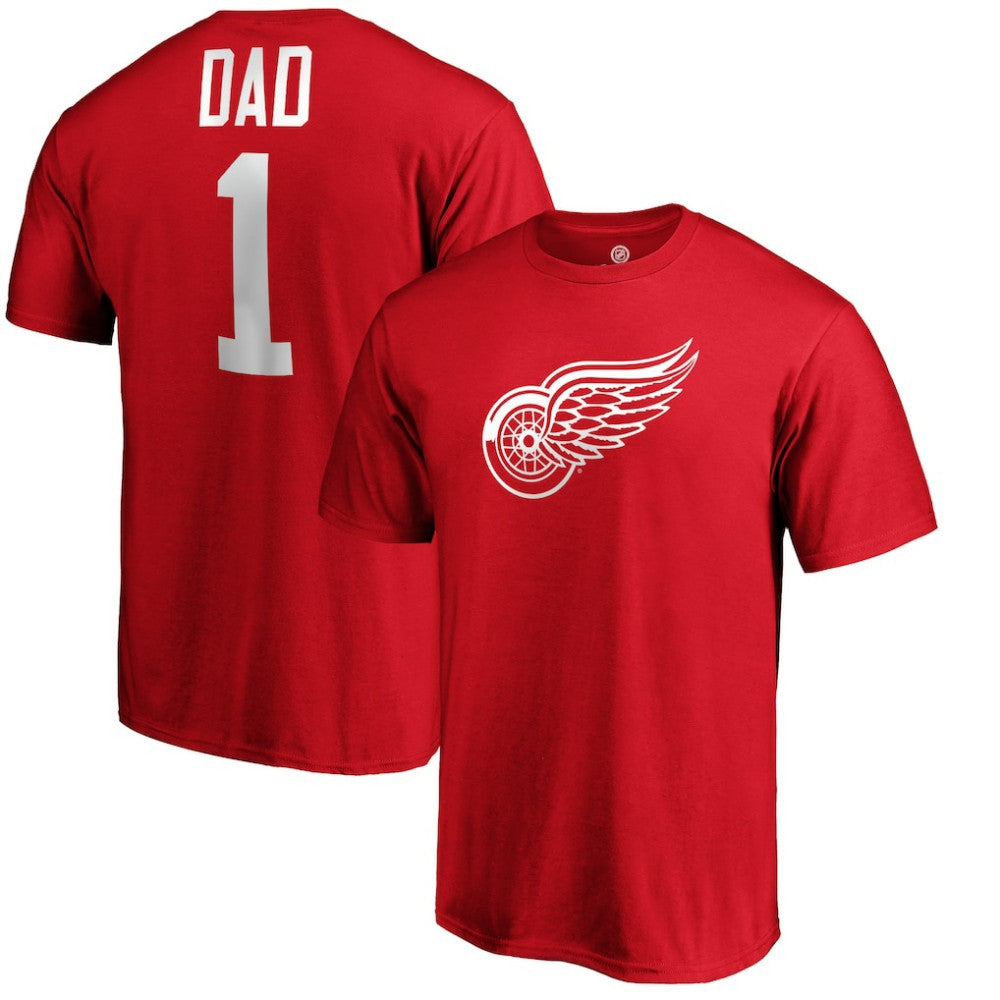 NHL Detroit Red Wings #1 Dad T-Shirt - Red