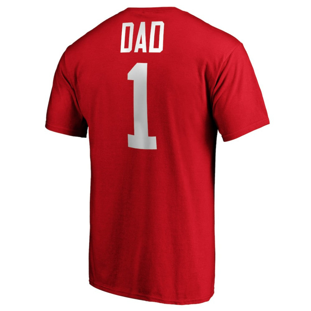 NHL Detroit Red Wings #1 Dad T-Shirt - Red