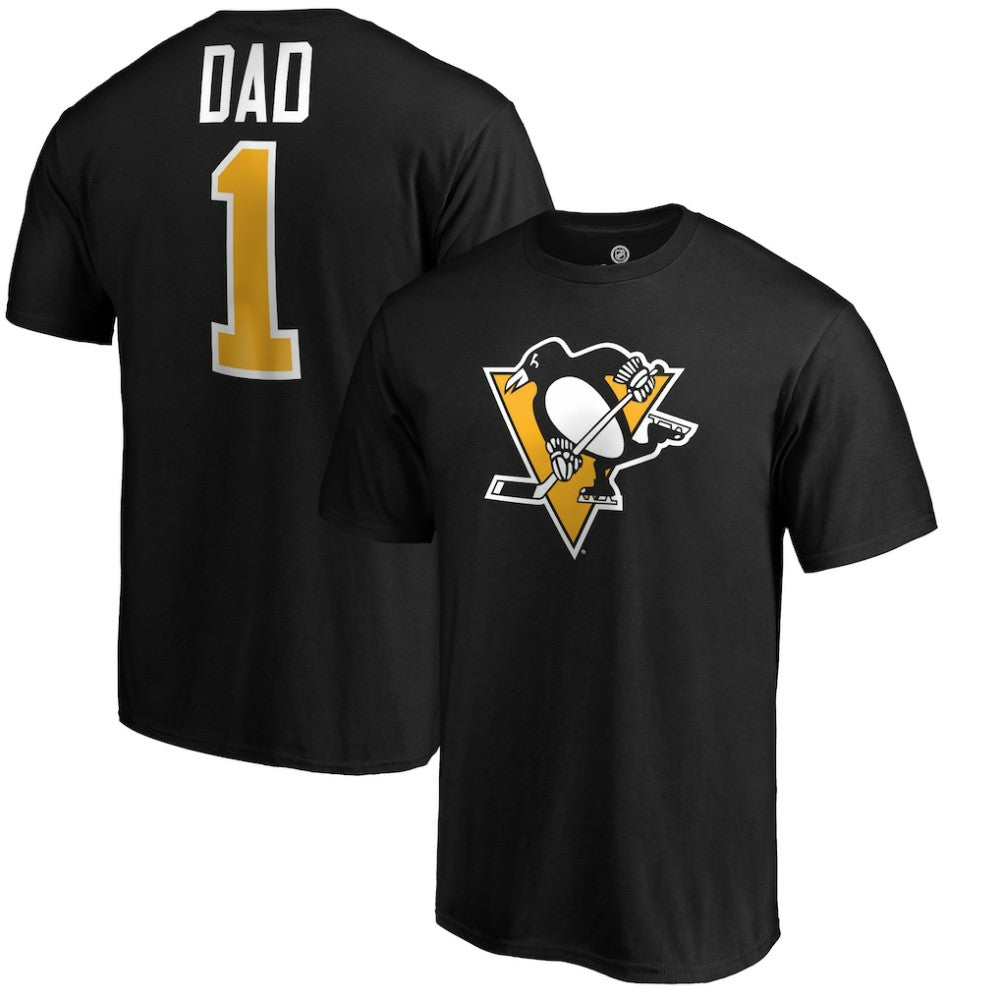 NHL Pittsburgh Penguins #1 Dad Logo T-Shirt - Black