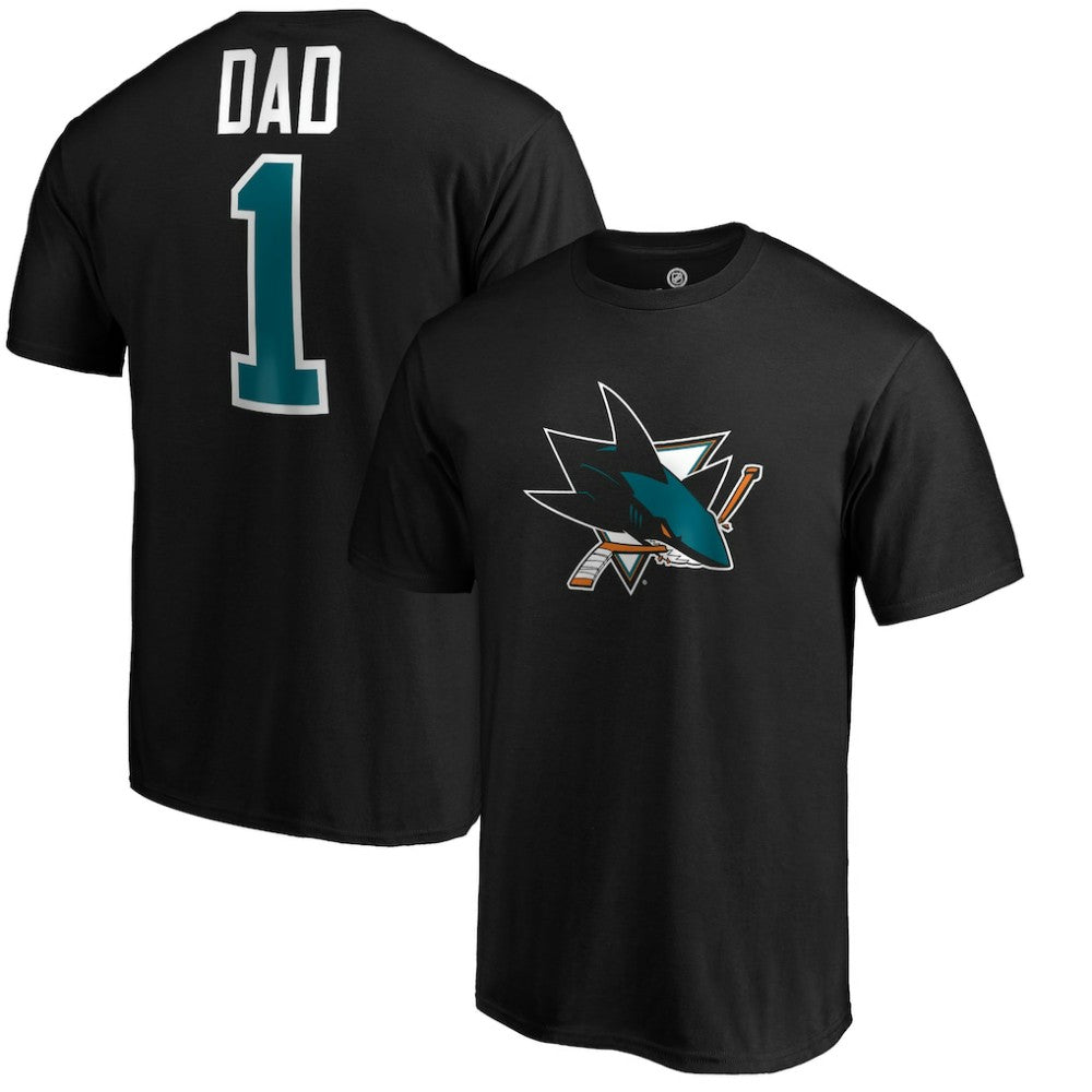 NHL San Jose Sharks #1 Dad T-Shirt - Black