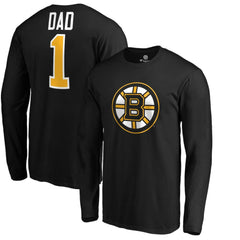 NHL Boston Bruins #1 Dad Long Sleeve T-Shirt - Black
