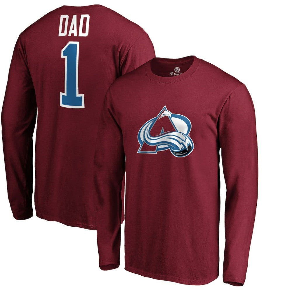 NHL Colorado Avalanche #1 Dad Long Sleeve T-Shirt - Burgundy