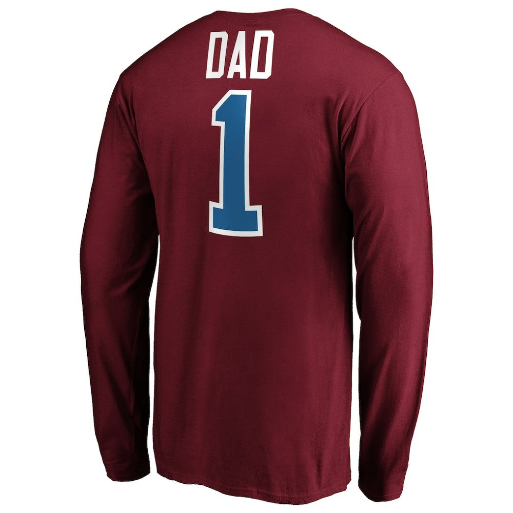 NHL Colorado Avalanche #1 Dad Long Sleeve T-Shirt - Burgundy