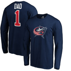 NHL Columbus Blue Jackets #1 Dad Long Sleeve T-Shirt - Navy