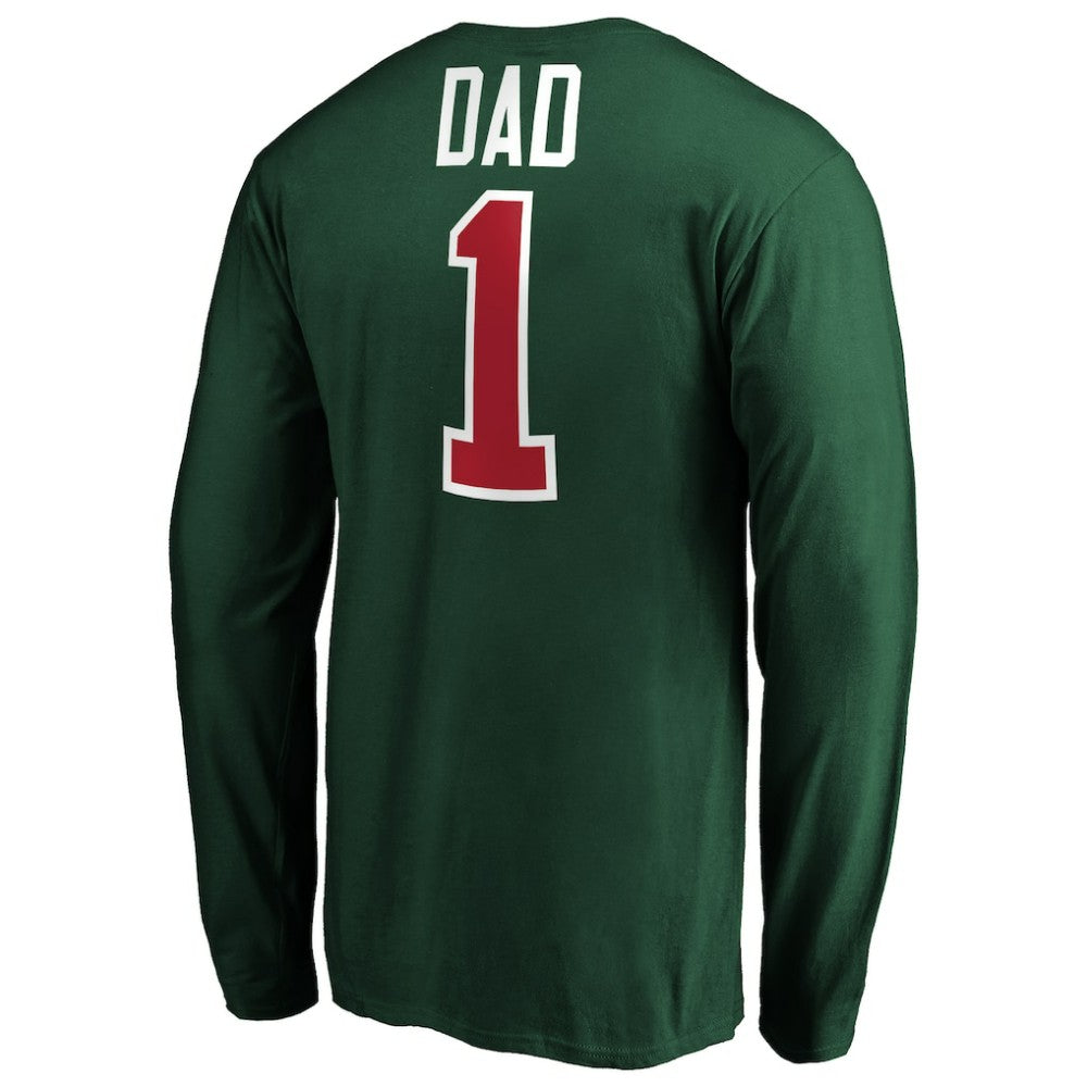 NHL Minnesota Wild #1 Dad Long Sleeve T-Shirt - Green
