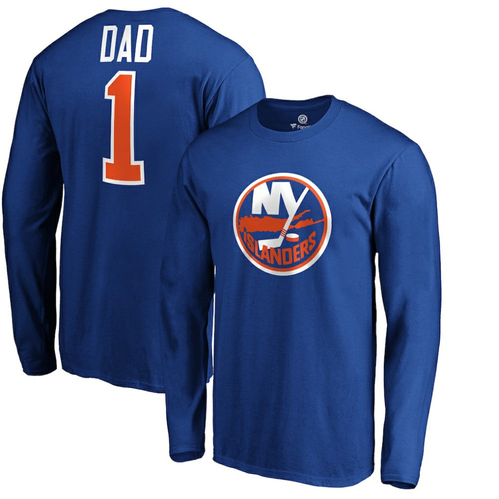 NHL New York Islanders #1 Dad Long Sleeve T-Shirt - Royal